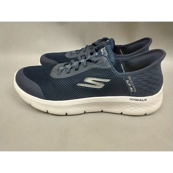 Skechers Women's 11 Wide Slip-ins Go Walk Flex Navy Sneakers Shoes 124836W - Picture 3 of 10
